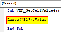 VBA Get Cell Value Example 4-1