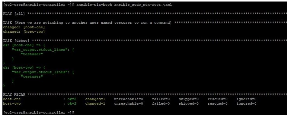 running this playbook as ec2-user with become parameters
