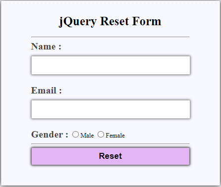 jQuery Reset Form-2.1