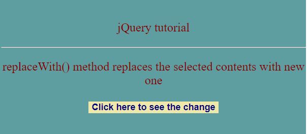 usage of replaceWith()