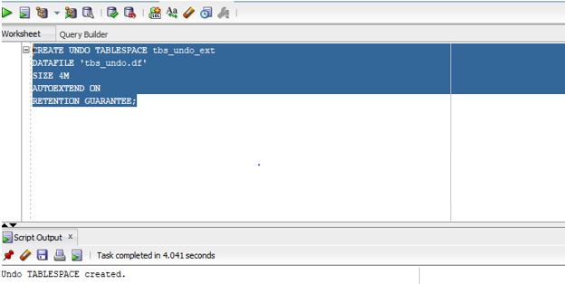Undo tablespace