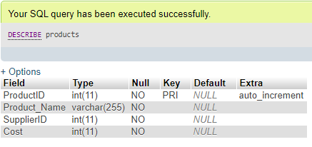 ALTER Column in MySQL Example 2