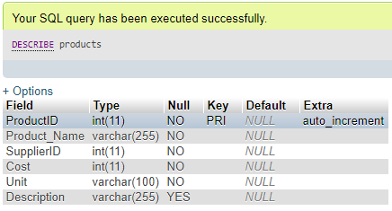 ALTER Column in MySQL Example 4