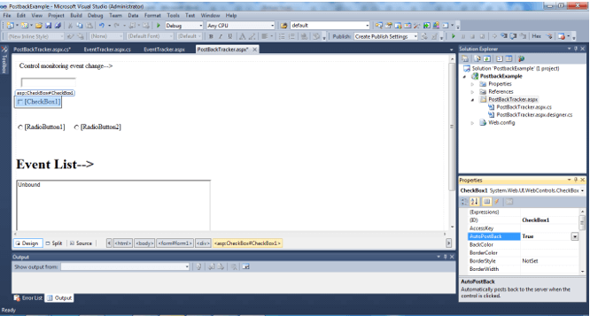 ASP.NET PostBack output 7