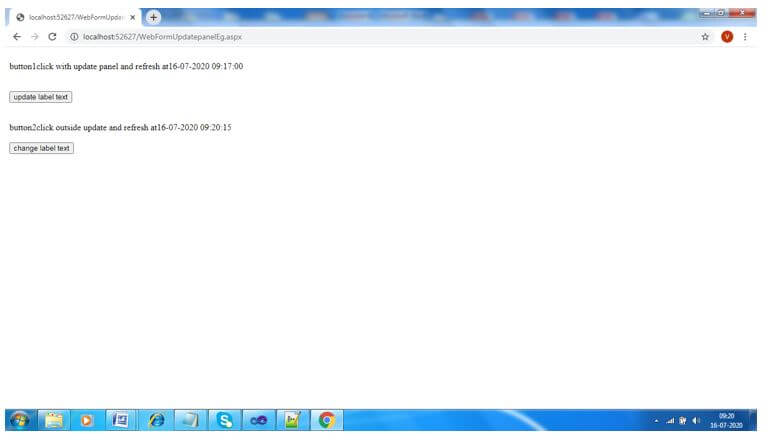 lower part text has also been refresh after the page refreshing or resubmit