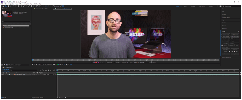 After Effects Motion Tracking output 13.3
