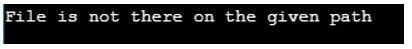 File is not there on the given path