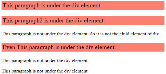CSS Child Selector - 1