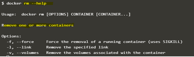 Docker Delete Container output 1