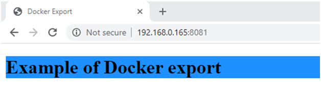 Docker Export Example 8
