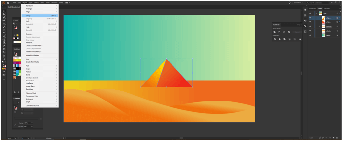 Illustrator Gold Gradient output 17