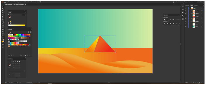 Illustrator Gold Gradient output 18.2