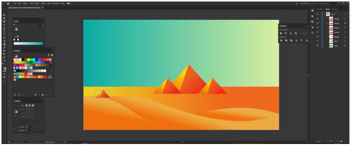 Illustrator Gold Gradient output 19