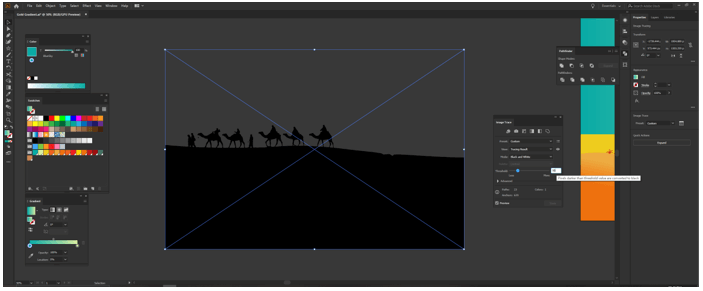Illustrator Gold Gradient output 26.2