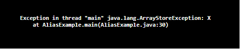 Java Alias output 1