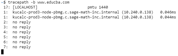Linux Tracepath Example 4