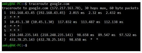 Linux Traceroute 1
