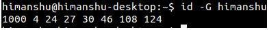 Linux id output 5
