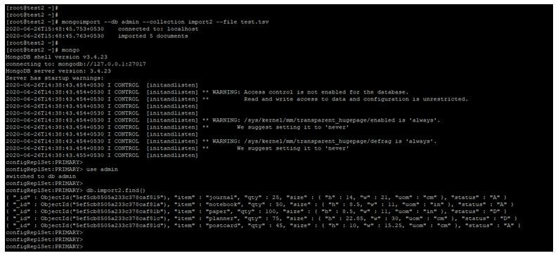 collection by using TSV file