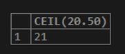 MySQL CEIL 1