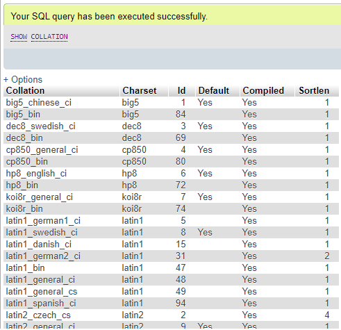 COLLATION Command Example 5