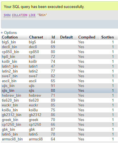 COLLATION Command Example 5