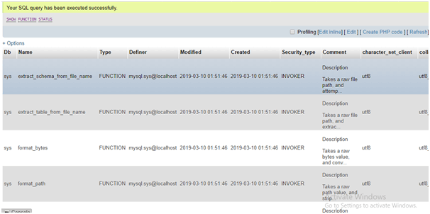 FUNCTION STATUS Command Example 8