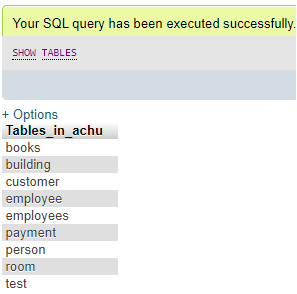 MySQL SHOW Example 2