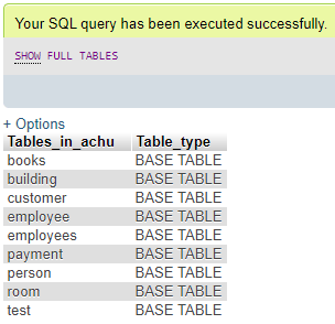 MySQL SHOW Example 2