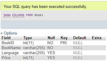MySQL SHOW Example 3