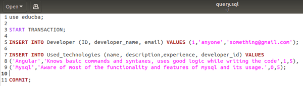 MySQL Transaction Example 3