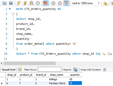 MySQL WITH Example 3