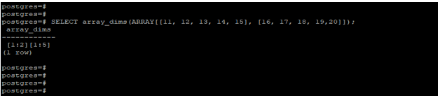 PostgreSQL Array Functions output 4