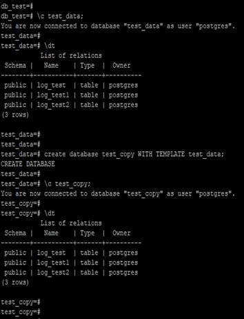 PostgreSQL Clone Database Example 1