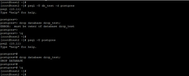 PostgreSQL DROP DATABASE - 1