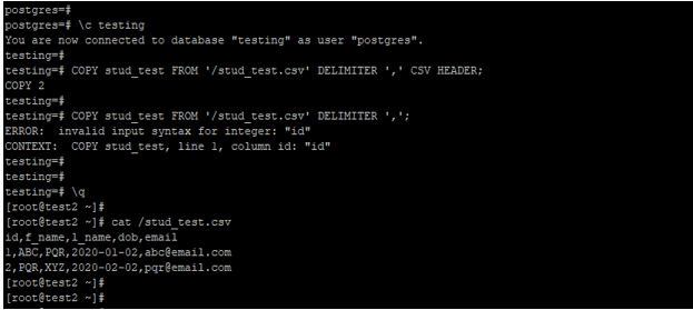 PostgreSQL Import CSV - 2