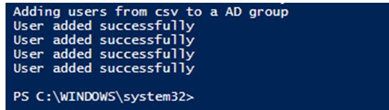 Adding users from csv to an AD Group