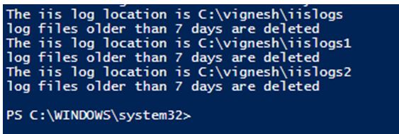 Deleting IIS logs older than 10 days