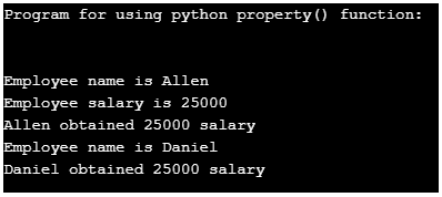 Python property() output 3