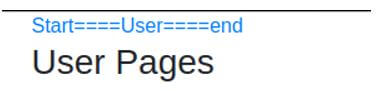 User Pages