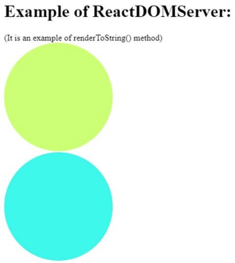 renderToString() method