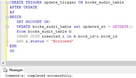 Create a trigger in SQL