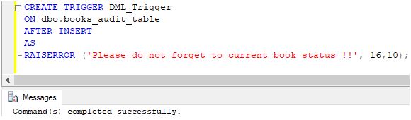 SQL DROP TRIGGER1