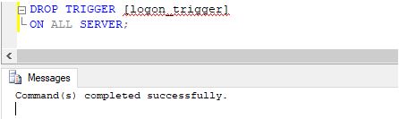 drop logon trigger