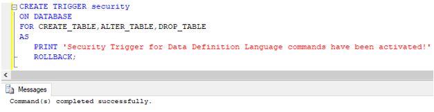 SQL DROP TRIGGER5