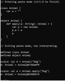 Scala Companion Object Example 1