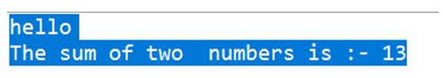 sum of two numbers is : -13