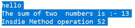 inside method operation is 52