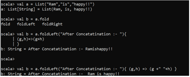 Scala fold output 2