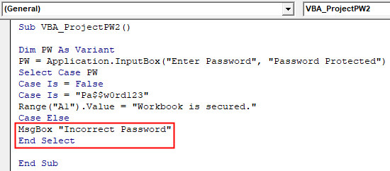 Incorrect Password Example 2-5